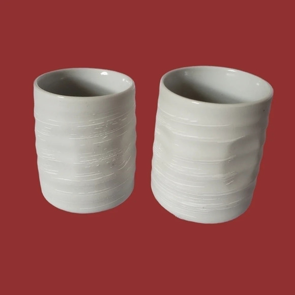 -Tea cups Japanese set of 2 white/black - Picture 2 of 8